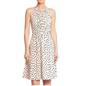 KATE SPADE Viscose POLKA DOT Print Take a Walk on the Wild Side HALTER Dress Siz